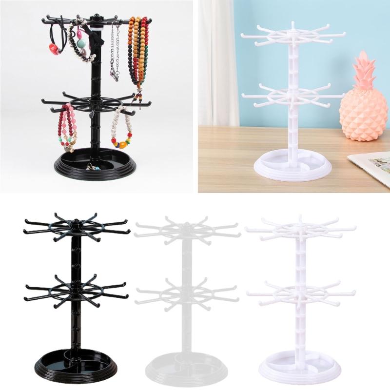 Jewelry Rotating Ring Display Holder Organizer Necklace Keychain Shelf Home Storage Rack For Earrings Watch Showcase