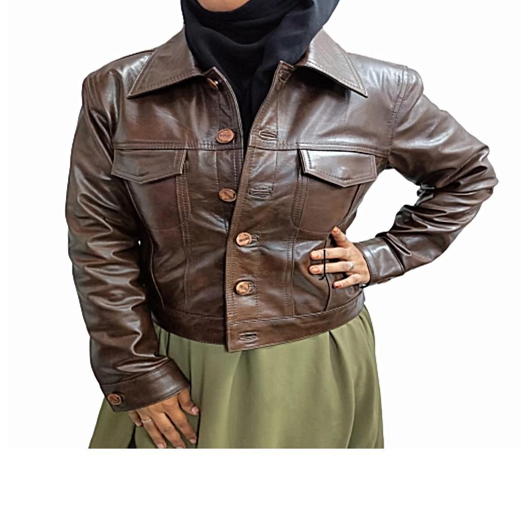 Damen Leder Dunkelbraun Shirt, Echtes Schafleder Damen Lässiges Leder Shirt, Handgemachtes Echtleder Biker Shirt, Butterweiches Leder Shirt