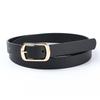 Women's Retro PU Leather Thin Black Belt - Fashionable, Versatile Decorative Waist Accessory for Jeans