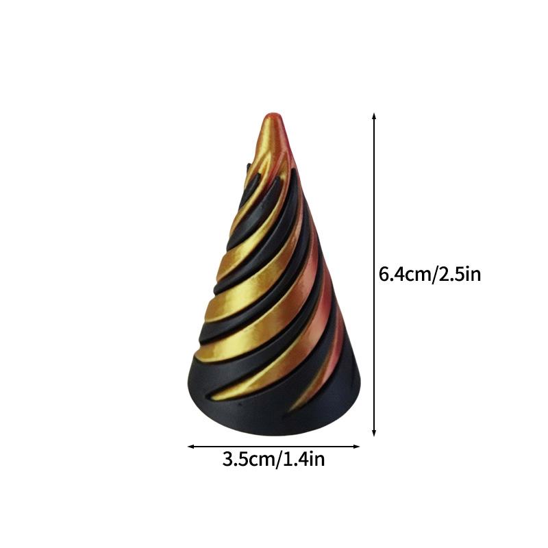 Rotating Pyramid 3D Printed Spiral Cone Three-dimensional Pyramid Desktop Figure Home Decoration Desk Accessories