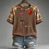 Women's Halloween Raglan Sleeve T-Shirt Neck Short Sleeve Printed Top
