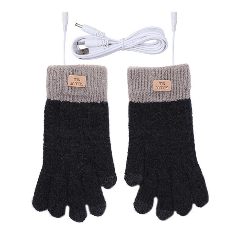 Electric Heated Gloves Outdoor Sports Screen Touch Heating Gloves Thermal Gloves чёрный
