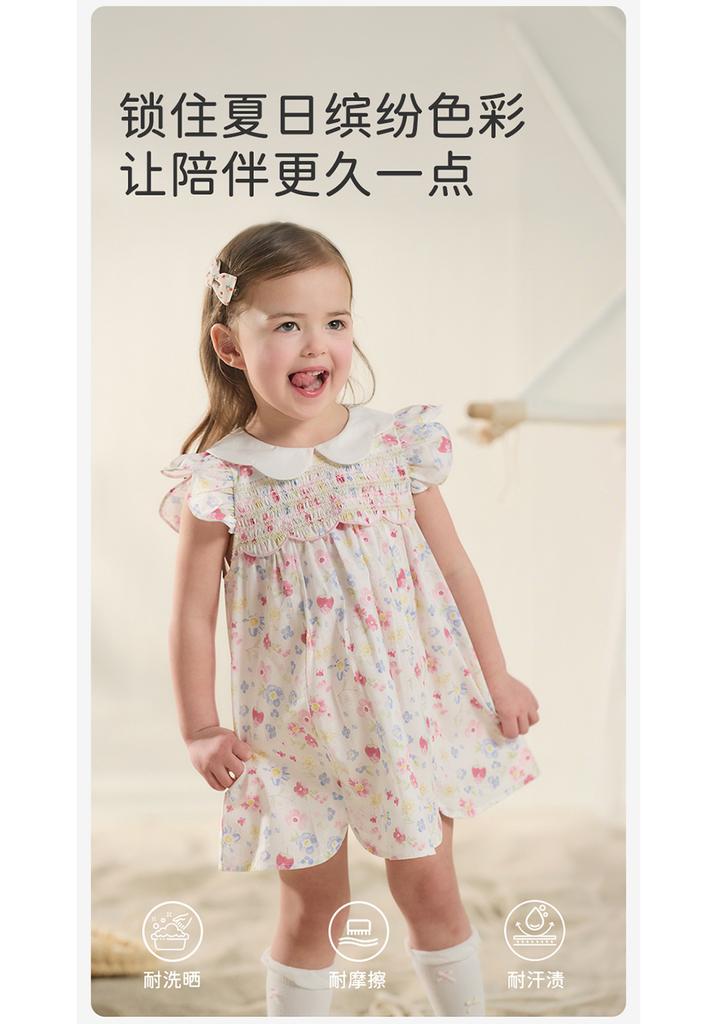 David Bella Girls' Dress Summer Dress New Baby Cotton Dress Children's Elegance Floral Blossoms