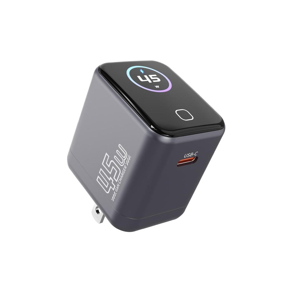45W GaN Fast Charger with AI Smart Display for Tablets and Phones