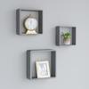 VidaXL Wall Shelves In Cube Shape 3 Pcs Grey MDF