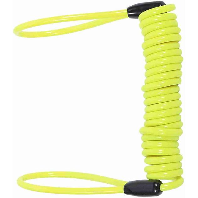 VGEBY Motorcycle Reminder Cable, Bike Alarm Disc Lock Antitheft Security Spring Reminder Coil Cable (Color : Yellow)