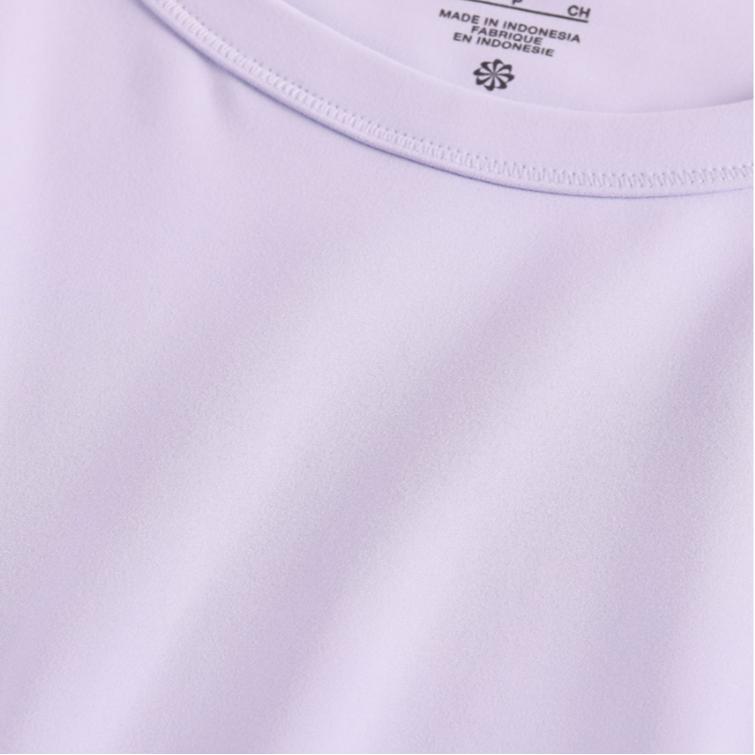 Nike Solid Color Round Neck Slim Fit Short Sleeve Casual T-Shirt Women Tops Light-Purple FN2805-512