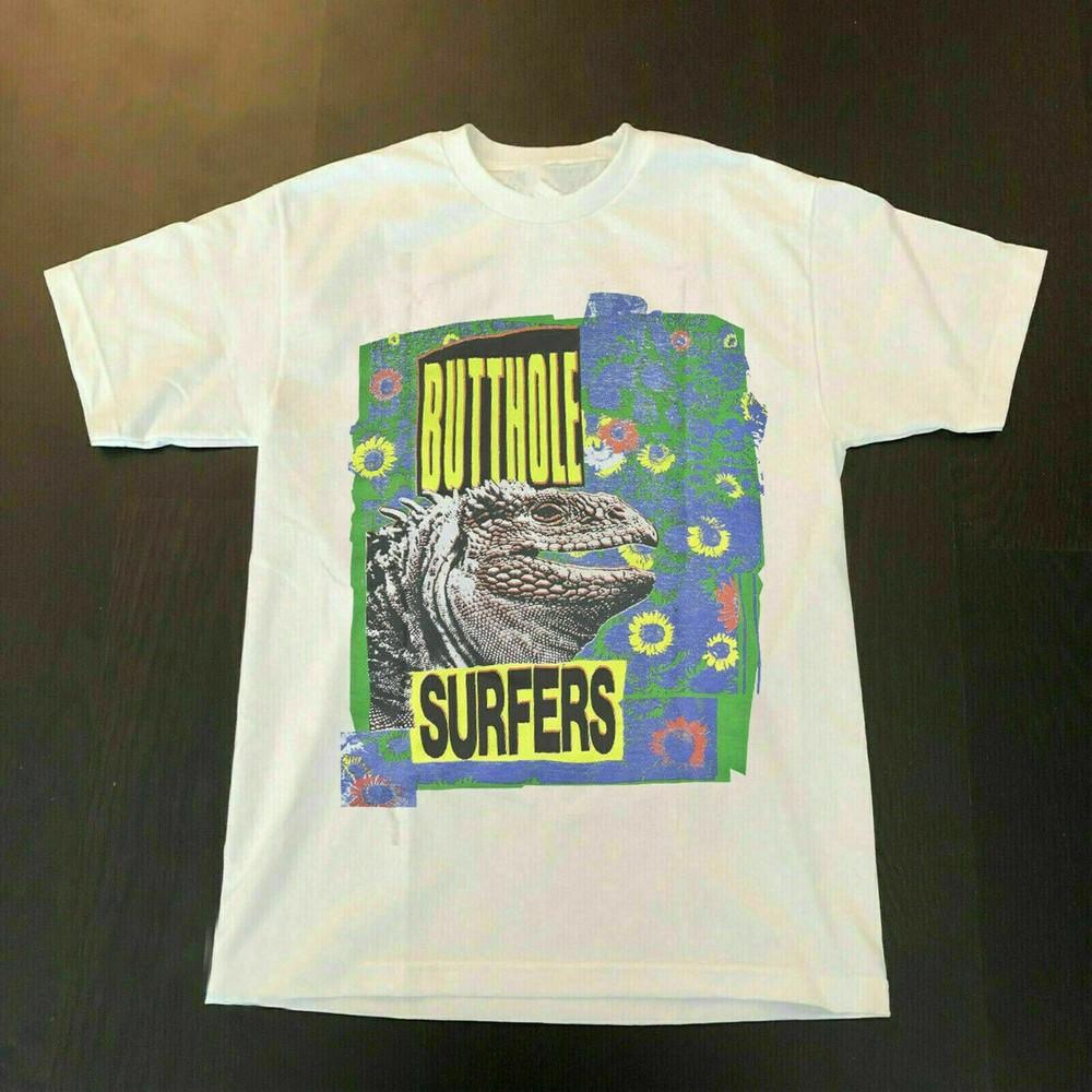 Vintage Butthole Surfers Iguana Lollapalooza Rock White Men T-shirt Unisex T-Shirt S