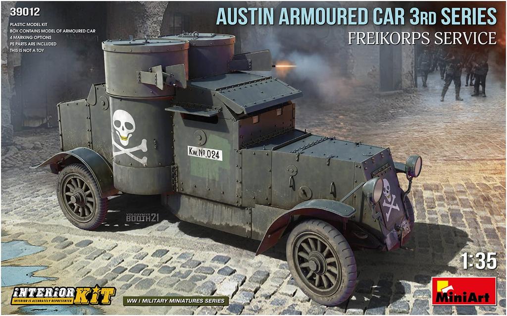 MiniArt Scale German Austin Armored Car Type German Volunteer Full Plastic Model Kit MA39012 1/35 3, Specification, Interior,