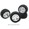 4 Pieces RC Car Tires Parts Metal Rims Rubber Replacement for 16207 16209 H6V3 14302 1:12 1:14