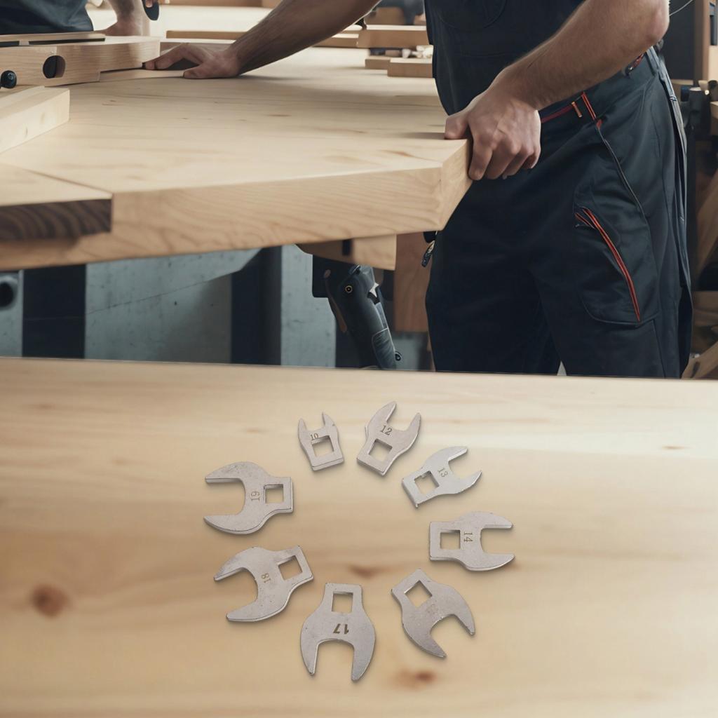 Wrench Accessories Complete Metric Crowfoot Tool Kit with Eight Pieces