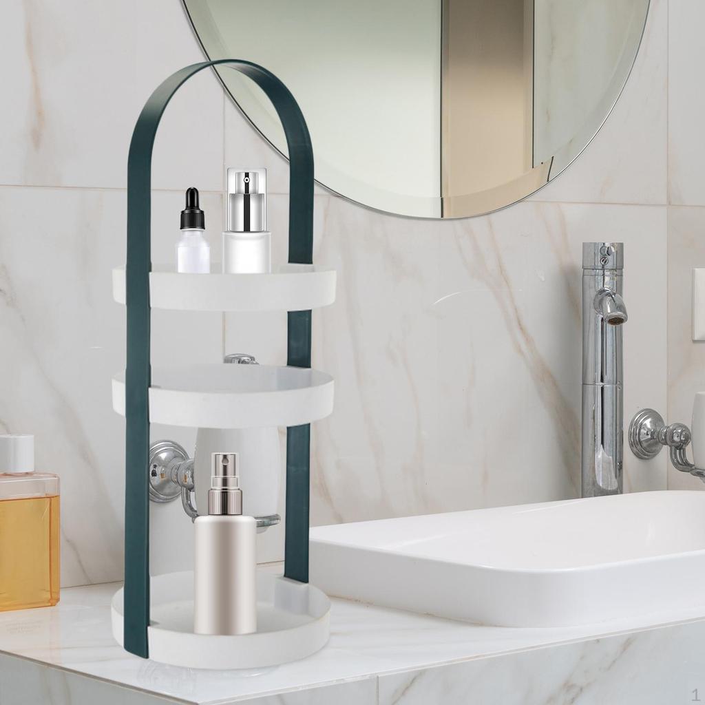 Rohový úložný stojací regál na make-up 3patrový stojan na svačinu, ovoce, cupcaky, toaletní podnosy