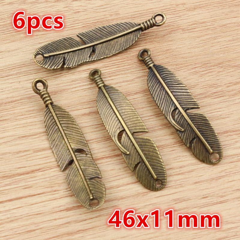 3-50pcs Alloy Metal Feather Charms Pendant for Necklace Keychain Earrings DIY Jewelry Making Accessories Findings