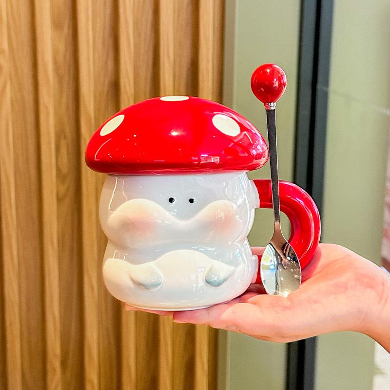 High-value Mushroom Water Cup Birthday Gift Box for Girl Friends Practical Ceramic Mug Practical Souvenir