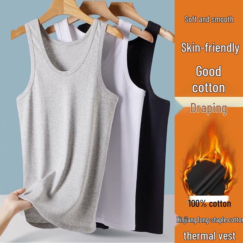 Men's Pure Cotton Vest Sweatshirt - Breathable Sleeveless Spring/Summer Sports Base Layer