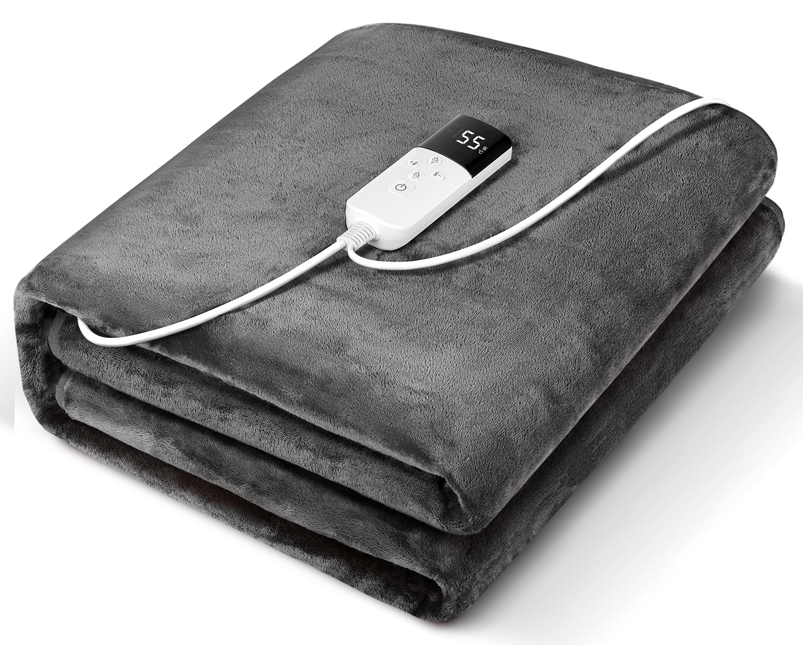 

AooDen Electric Stepless Temperature Hour Single Thick Machine Dust Mite Cold Weather PSE Certified Blanket, Washable, 160x80cm, Control, 1-12 Timer, серый