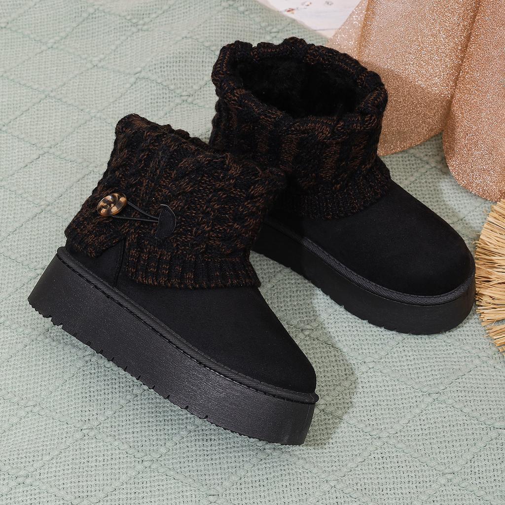 Fashion Women Snow Boots Plush Warm Anti Slip Comfortable Ankle Boots Fluffy Round Toe Platform Cotton Boots 2025 Winter Botas Mujer