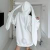 Spring Thin Big Extra Ears Hoodie Long Sleeve Hooded Sweatshirt Y2K Style Fashion Rabbit Oversized Zip-up Hoodies