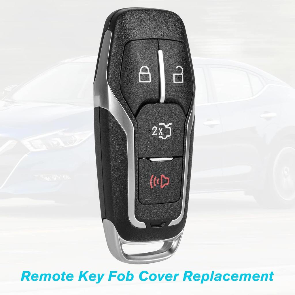 Key Fob Cover Replacement 4 Buttons Key Fob Shell Case M3N-A2C31243300 164-R7989 For Ford Explorer 2016-2017, For Ford Edge / Fusion Titanium /