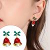 Sparkling Bowknot Bell Drop Earrings for Women and Girls Handmade Holiday Jewelry Stylish Christmas Party Accessories