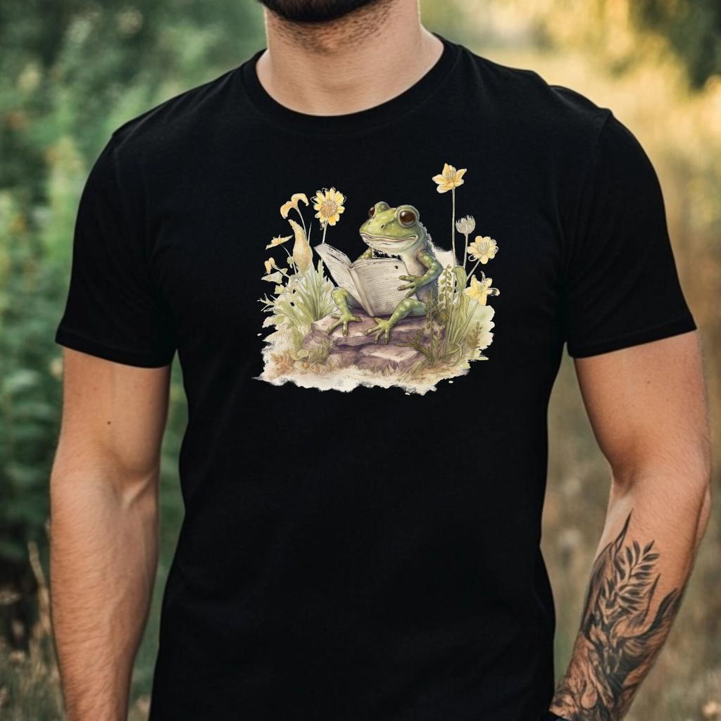 Unisexs Funny Frog Motif Cotton Tshirt Size Xs To 5xl