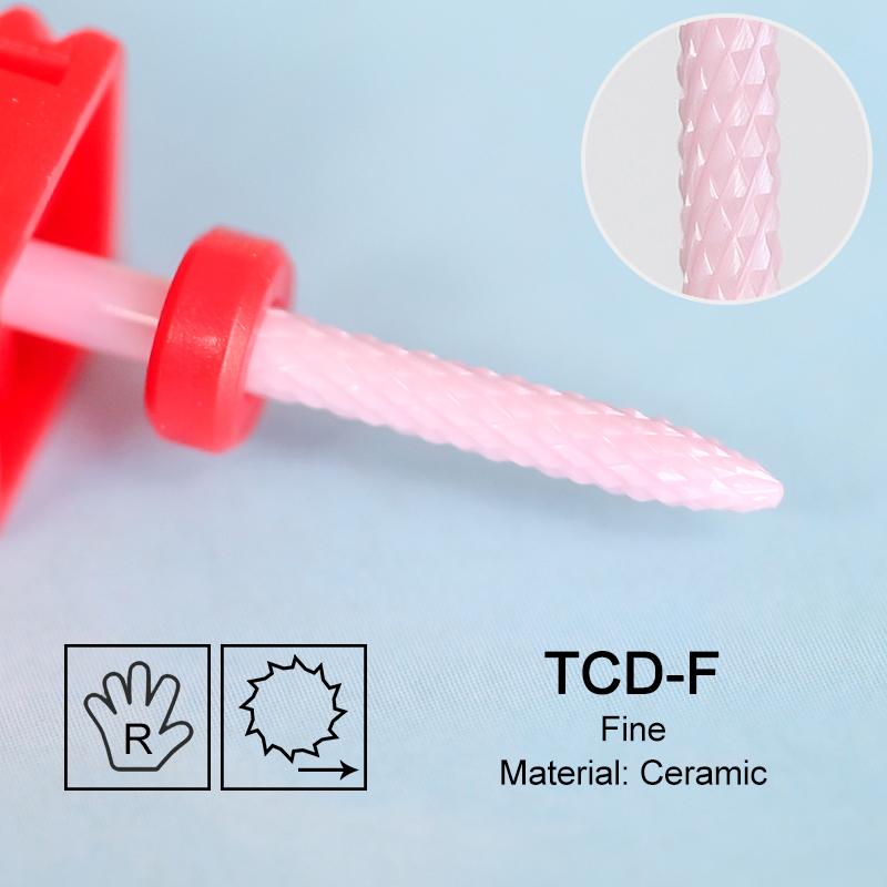 Ceramic Milling Cutter Flame Carbide Nail Drill Bits Pink Gel Remover Electric Machine Drills Polishing Peeling Nails Art Tools