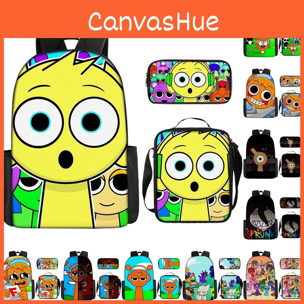 Game Incredibox Sprunki Pattern Large Capacity Three Piece Students School Bag