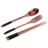 3 Pcs/Set Lightweight Wooden Chopsticks Set With Thread Dining Tableware Set  Camping Use