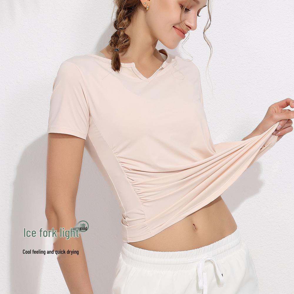 Summer 2023 Quick-Dry Plus Size Women's Yoga & Running Set - Short-Sleeve Top