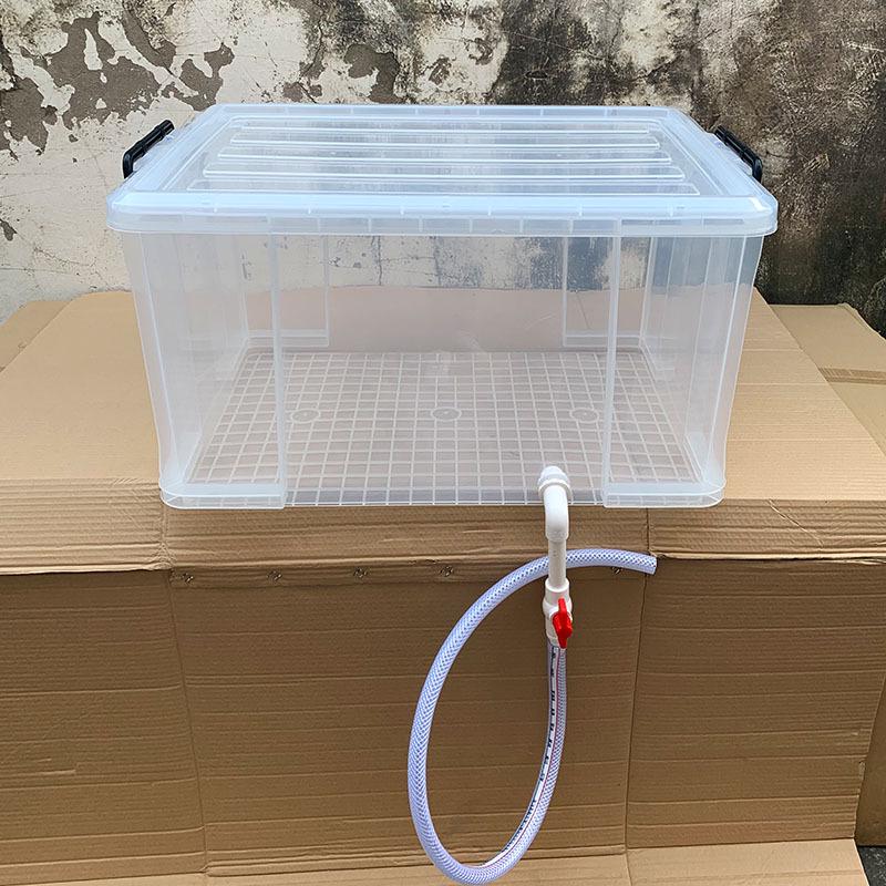 Turtle Tank with Drainage Hole - Transparent Breeding & Storage Box, Small/Large Size for Home Use