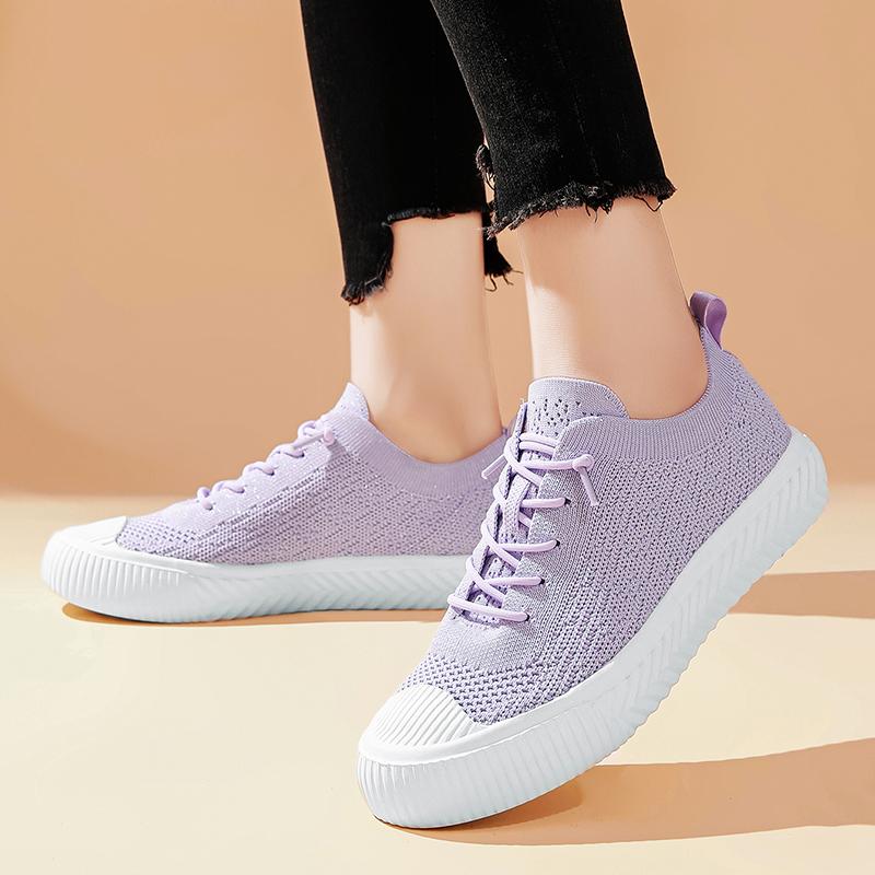 Men's and Women's Mesh Breathable Casual Sports Shoes Lace-up Vulcanized Couples Walking Light Spring and Autumn New