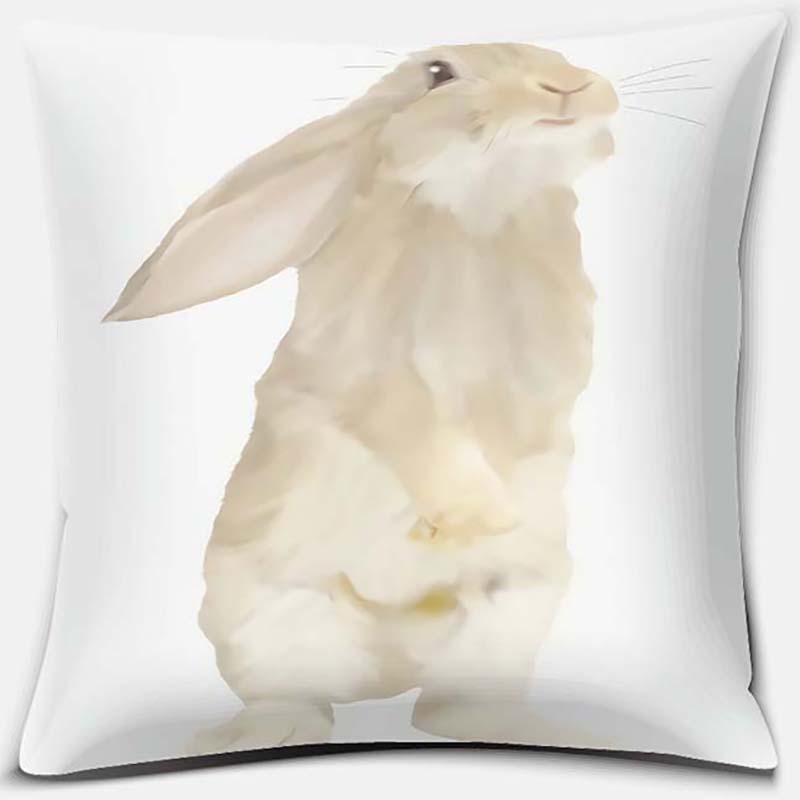 Cute Rabbit Series Pattern Pillowcase Square Pillowcase Home Office Decoration Pillowcase Living Room Bedroom Home Decoration