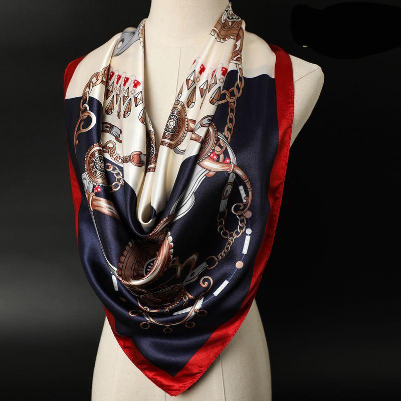 Vielseitiger Frühlings- und Herbstmode Dünner eleganter Damen-Seidenschal Atmungsaktiver Halsschal für Outdoor