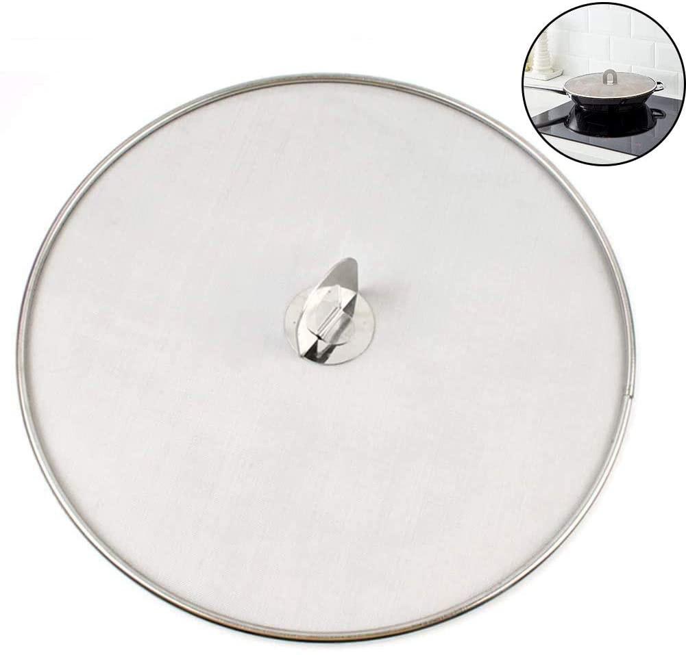 Sett med 2 komfyrdeksler i rustfritt stål med sammenleggbart kjøkkenhåndtak