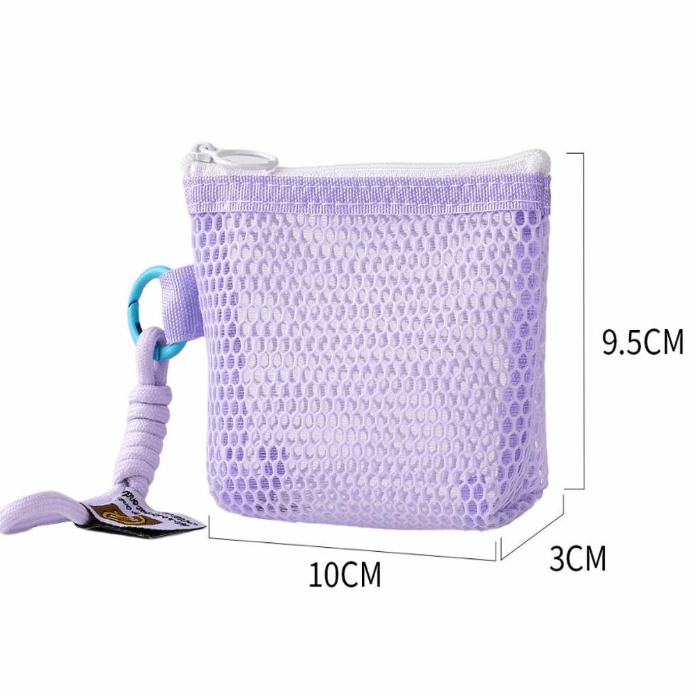 New Dopamine Color Mesh Storage Bag Toiletry Candy Color Coin Purse Handheld Zipper Closure Travel Storage Pouch Travel Storage