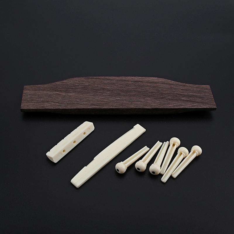 Guitar Wood Acces Rosewood Acoustic Guitar Bridge, Nut,Saddle,End Pin,Pins.