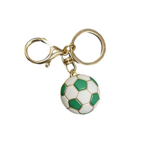 Keychain Pendant, Football Design Key Ring with Lobster Clasp, Thickened Metal Keychain for Backpack Bag Handbag зелёный