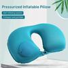 1 Press Type Inflatable Pillow U-shaped Pillow, Foldable U-shaped Double Hump Neck Pillow, Portable Outdoor Travel Pillow