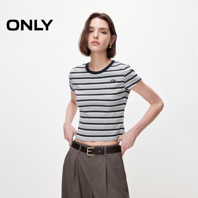 ONLY Women's Striped Short-Sleeve T-Shirt