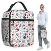 Medical Equipment Pattern Insulated Lunch Bag for Kids School Cooler Thermal Food Box Tote Leakproof Lunch Boxes Container