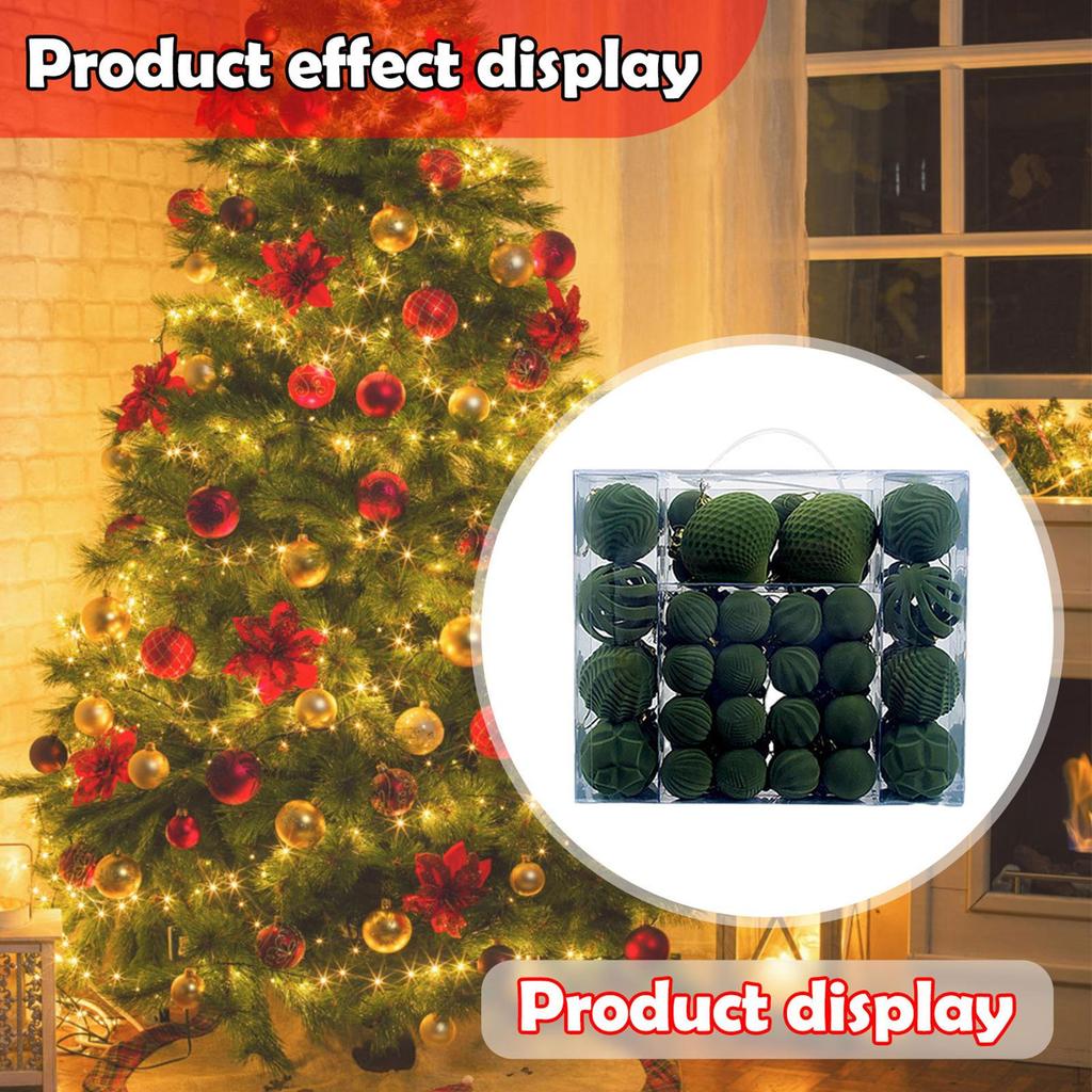 48 Pieces Christmas Ball Ornaments Shatterproof Thoughtful Gift Hanging Balls