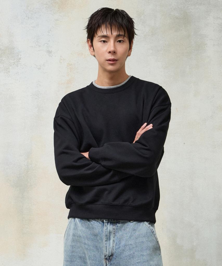 AGOD Layered Crew Neck Sweatshirt [Black]