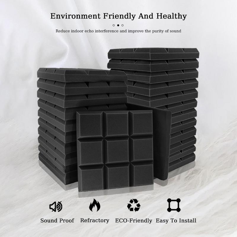 Sound Absorbing Foam 10X Sound Proofing Padding 12x12x2inch High Density Fire Resistant Soundproof Blanket For Apartment Bedroom