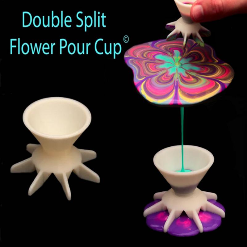 Funnel Split Cup Resin Pouring Cups Acrylic Paint Pouring Split Cup DIY Making Pour Painting Supplies Graffiti Accessories