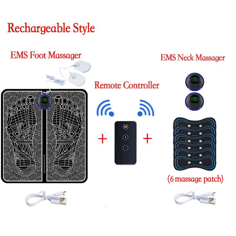 Remote EMS Foot Massager Pad Electric Muscle Stimulation Mat Improve Blood Circulation Pain Relief Relax Feet