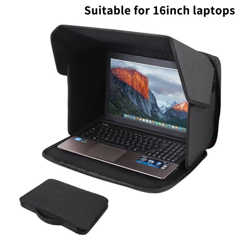 Portable Laptop Sun Shade, Foldable Anti-Glare Privacy Hood For 14–16 Inch Laptops, Lightweight Outdoor Screen Protector