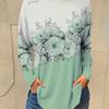 Fashion Women's Floral Graphic Elegant O-Neck Long Sleeve T-Shirt Y2K Casual Tops Womens Clothing Harajuku Pullover
