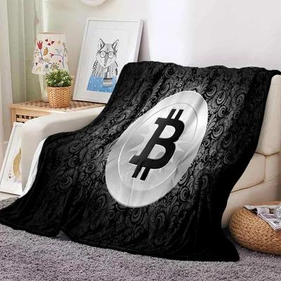 Bitcoin Yumuşak Atmak Battaniye Oyun Battaniyesi Yatak Atmak Battaniye Sıcak Karikatür Baskılı Yatak Örtüsü Yatak Kanepe Kanepe Erkekler için Doğum Günü Hediyeleri