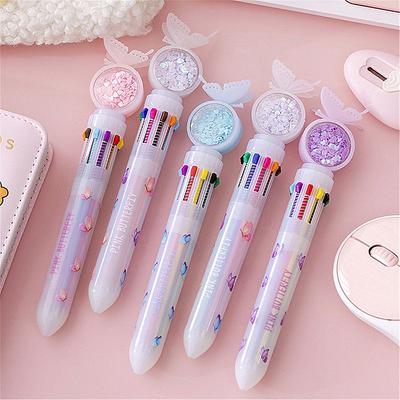 10 Colors Cute School Office Supply Colorful Refill Ballpoint Pen Rollerball Pen Mermaid Animal