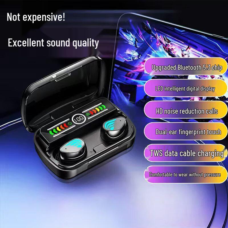 M27 Low Latency Bluetooth Earbuds - HD Call, Long Battery, High Sound Quality, Noise Cancelling, Dual Ear, Fingerprint Touch Control.